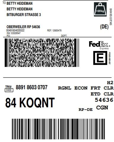 Versand etikett Kammli