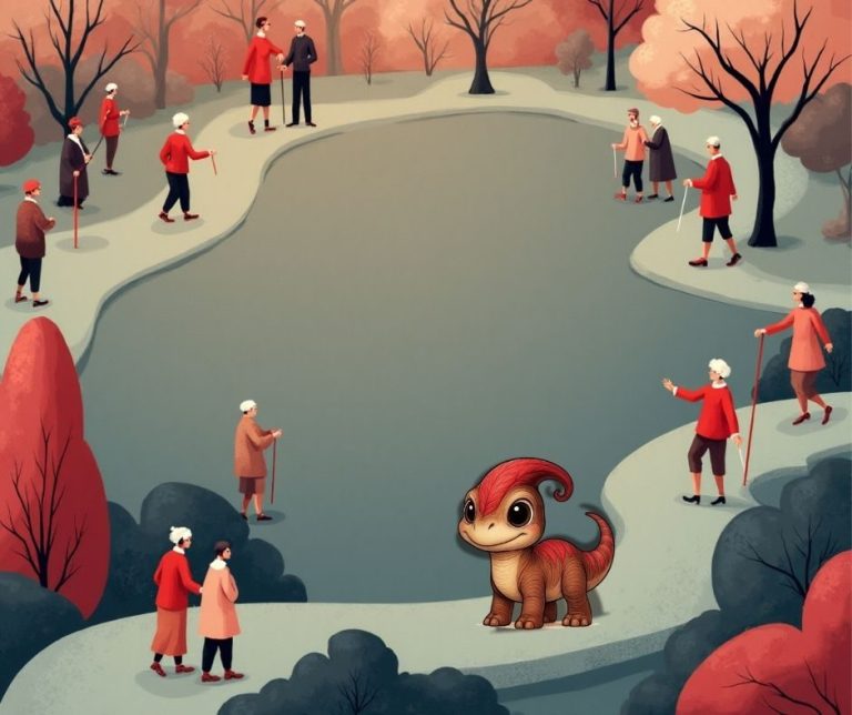 Dino Kammli ins Park Dino Kammli in einem Park mit senioren